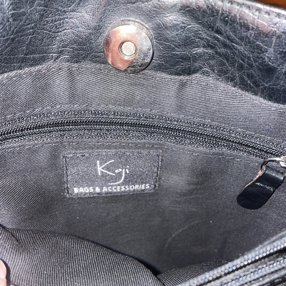 Koji Black Leather Mini Tote Bag With Leather Str… - image 8